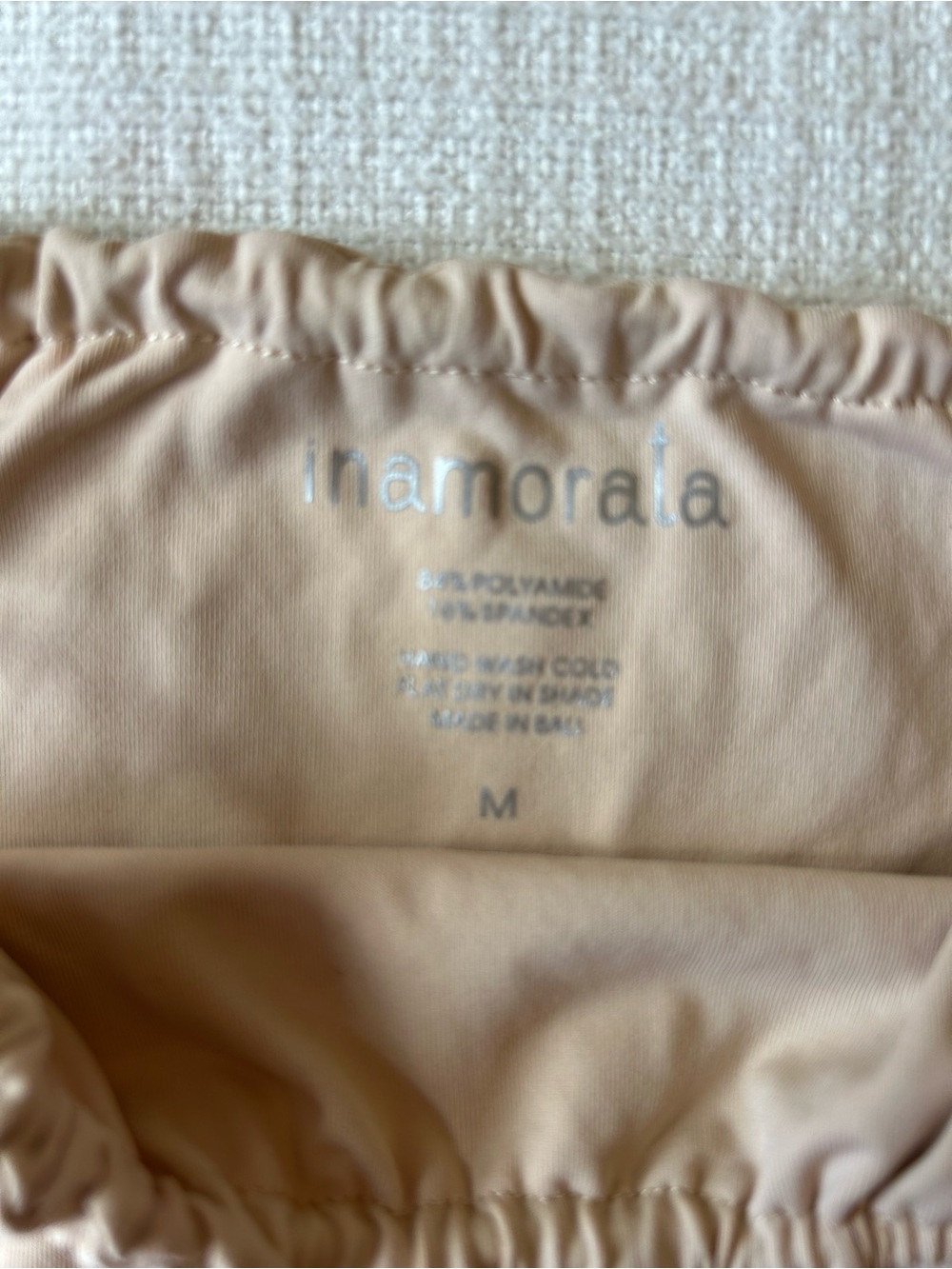 iNAMORATA Beige Bikini Top size Small and Bottom size Medium - Picture 2 of 3